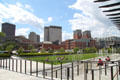North End Park over the Big Dig with Boston City Hall area beyond. Boston, MA.