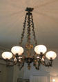 Chandelier originally a gasolier from Boston in library at Longfellow National Historic Site. Cambridge, MA.