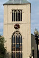 Gothic Revival details of First Parish in Cambridge on Harvard Square. Cambridge, MA.