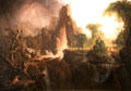 Expulsion from Garden of Eden painting by Thomas Cole at Museum of Fine Arts. Boston, MA.