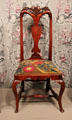 Portsmouth, NH chair shows batman back, tiny feet & carved shell on crest rail at Museum of Fine Arts. Boston, MA.