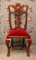 Venezuela chair shows curved rear posts & unique feet at Museum of Fine Arts. Boston, MA.