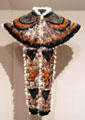 Native American feather pelerine from Great Lakes region at Museum of Fine Arts. Boston, MA.