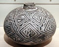 Mogollon earthenware water jar from east-central AZ near NM at Museum of Fine Arts. Boston, MA.