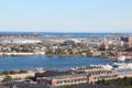View of Boston Airport from Bunker Hill Monument. Boston, MA.