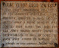 Early historical sign marking Saugus Iron Works. Boston, MA.