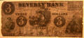 Three dollar bill issued by Beverly Bank at John Cabot House. Beverly, MA.