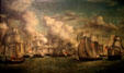 Painting of Battle of Lake Erie by George I. Cook at Naval Academy Museum. Annapolis, MD.