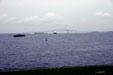 Francis Scott Key Bridge crosses Patapsco River at mouth of Baltimore harbor. Baltimore, MD.