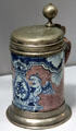 Tin-glazed earthenware tankard from Berlin, Germany at Detroit Institute of Arts. Detroit, MI.