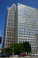 Coleman A. Young Municipal Center in front of Comerica Tower. Detroit, MI.