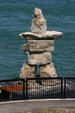 Inukshuk statue in riverside Odette Sculpture Park in Windsor, ON. MI.