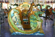 Neptune with sea monster on Herschell-Spillman Carousel at Greenfield Village. Dearborn, MI.