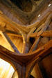Structural support beams in Hopperstad Stave Church replica at Heritage Hjemkomst Interpretive Center. Moorhead, MN.