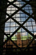 View out atrium windows of Hennepin County Government Center to Minneapolis City Hall. Minneapolis, MN.