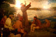 Father Hennepin at Falls of St. Anthony in 1680 painting by Douglas Volk in Governor's Reception Room of Minnesota State Capitol. St. Paul, MN.