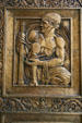 Classical science figure on bronze doors of Mayo Clinic Plummer Building. Rochester, MN.