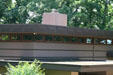 Upper story windows of James B. McBean House by Frank Lloyd Wright. Rochester, MN.