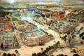 Air view poster detail of St Louis World's Fair over central lake at Missouri History Museum. St Louis, MO.