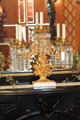 Girandoles shaped as basket of flowers on dining room mantle at Campbell House Museum. St. Louis, MO.