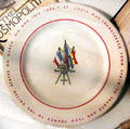 American, French & Spanish flags souvenir plate from 1904 St. Louis World's Fair at Chatillon-DeMenil Mansion. St. Louis, MO.
