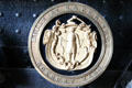 Boston & Providence "Daniel Nason" steam locomotive makers plate at St. Louis Museum of Transportation. St. Louis, MO.