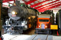 St Louis-San Francisco #1522 steam locomotive & Illinois Terminal #206 Rail Motorbus at St. Louis Museum of Transportation. St. Louis, MO.