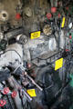 Cab of Atchison, Topeka & Santa Fe #5011 steam locomotive at St. Louis Museum of Transportation. St. Louis, MO.