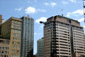 Highrises viewed north from Baltimore & 11th Streets. Kansas City, MO.