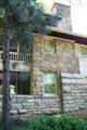 Stone wall exterior of Thomas Hart Benton Home. Kansas City, MO.