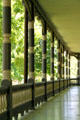 Porch columns of Lewis-Bingham-Waggoner museum house. Independence, MO.