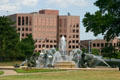 J.C. Nichols Memorial Fountain with four horsemen representing rivers of the world near Country Club Plaza. Kansas City, MO.