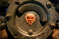 Decoration on iron machinery raised from the Arabia at Steamboat Arabia Museum. Kansas City, MO.