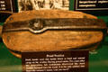 Tackle block stamped with name Arabia which proved the name of the ship at Steamboat Arabia Museum. Kansas City, MO.