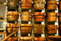 Wooden buckets found in wreck at Steamboat Arabia Museum. Kansas City, MO.