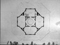 Original blueprint of Longwood attic level. Natchez, MS.