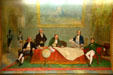 Louisiana Purchase April 30, 1803 mural showing Jefferson & Napoleon by F. Pedretti in Senate chamber of Montana State Capitol. Helena, MT.