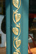 Cast iron leaf details of Metropolitan Meat Market. Virginia City, MT.