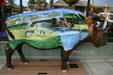 Painted buffalo called Sage by Rebecca McClive at Yellowstone Historic Center. West Yellowstone, MT.