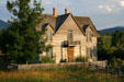 Log farmhouse at Museum of the Rockies. Bozeman, MT