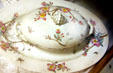 Turkey platter & soup tureen brought to NE by early settler at Aurora Plainsman Museum. Aurora, NE.