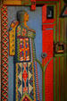 Native woman with papoose detail of Warner Chamber doors in Nebraska State Capitol. Lincoln, NE.