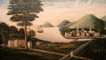 Overmantel picture of coastal New England painting by unknown of Eastern New Hampshire at Currier Museum of Art. Manchester, NH.
