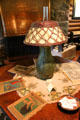 Octagonal table set with Arts & Crafts objects at Stickley Museum at Craftsman Farms. Morris Plains, NJ.