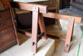 Oak sawhorses by Craftsman Workshops of Eastwood, NY at Gustav Stickley Museum at Craftsman Farms. Morris Plains, NJ.