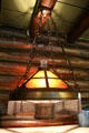 Copper, wrought iron & glass hanging oil lamp #291 by Craftsman Workshops of Eastwood, NY at Gustav Stickley Museum at Craftsman Farms. Morris Plains, NJ.