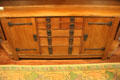 Details of Arts & Crafts oak dining room sideboard by Craftsman Workshops of Eastwood, NY at Stickley Museum at Craftsman Farms. Morris Plains, NJ.