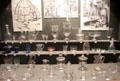 Clear glass tableware at Museum of American Glass. Milville, NJ.