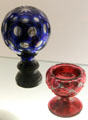 Glass newel post & salt cellar both prob. by New England Glass Co. of Cambridge, MA at Museum of American Glass. Milville, NJ.
