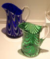 Pitchers by John Ruhlander for Whitall Tatum Co. of Millville, NJ at Museum of American Glass. Milville, NJ.